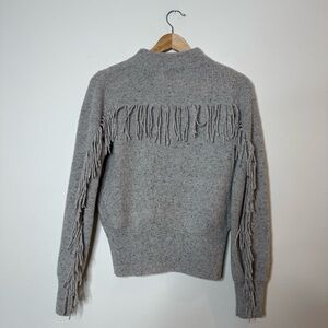 Brodie Cashmere Gray Fringe Wool Sweater